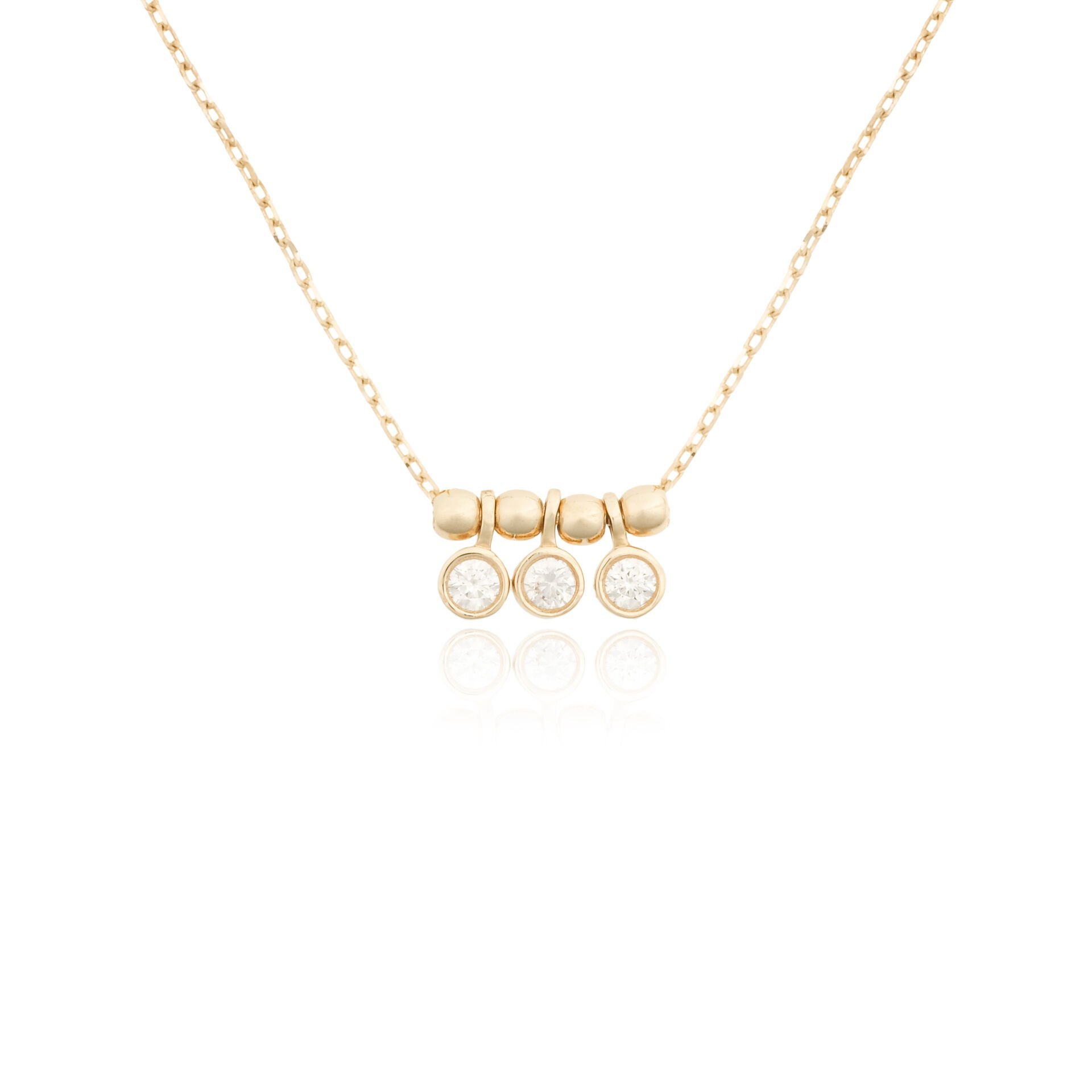 14 Ayar Altın Sıra Taşlı Kolye