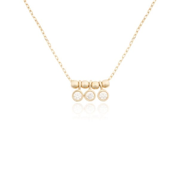 14 Ayar Altın Sıra Taşlı Kolye