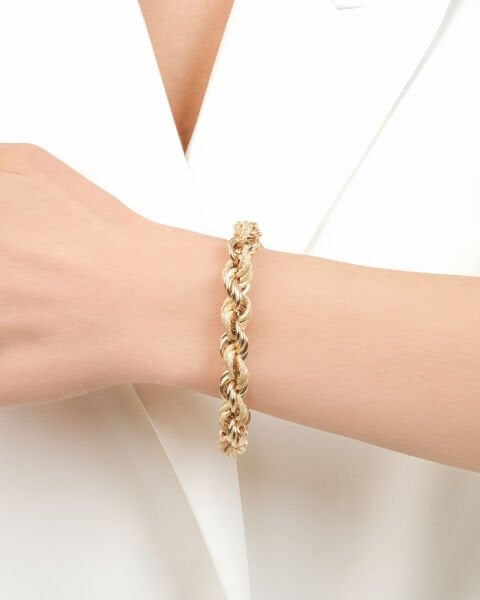 14 Ayar Altın Taşlı Halat Bileklik