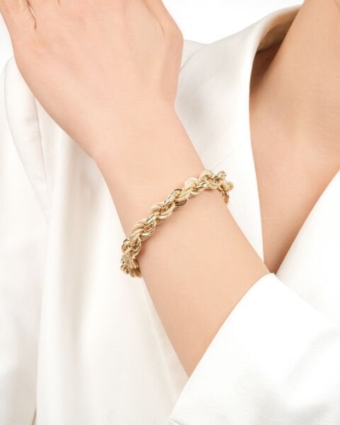 14 Ayar Altın Taşlı Halat Bileklik