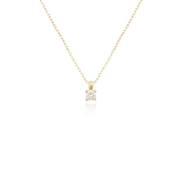 14 Ayar Altın Tektaş Kolye