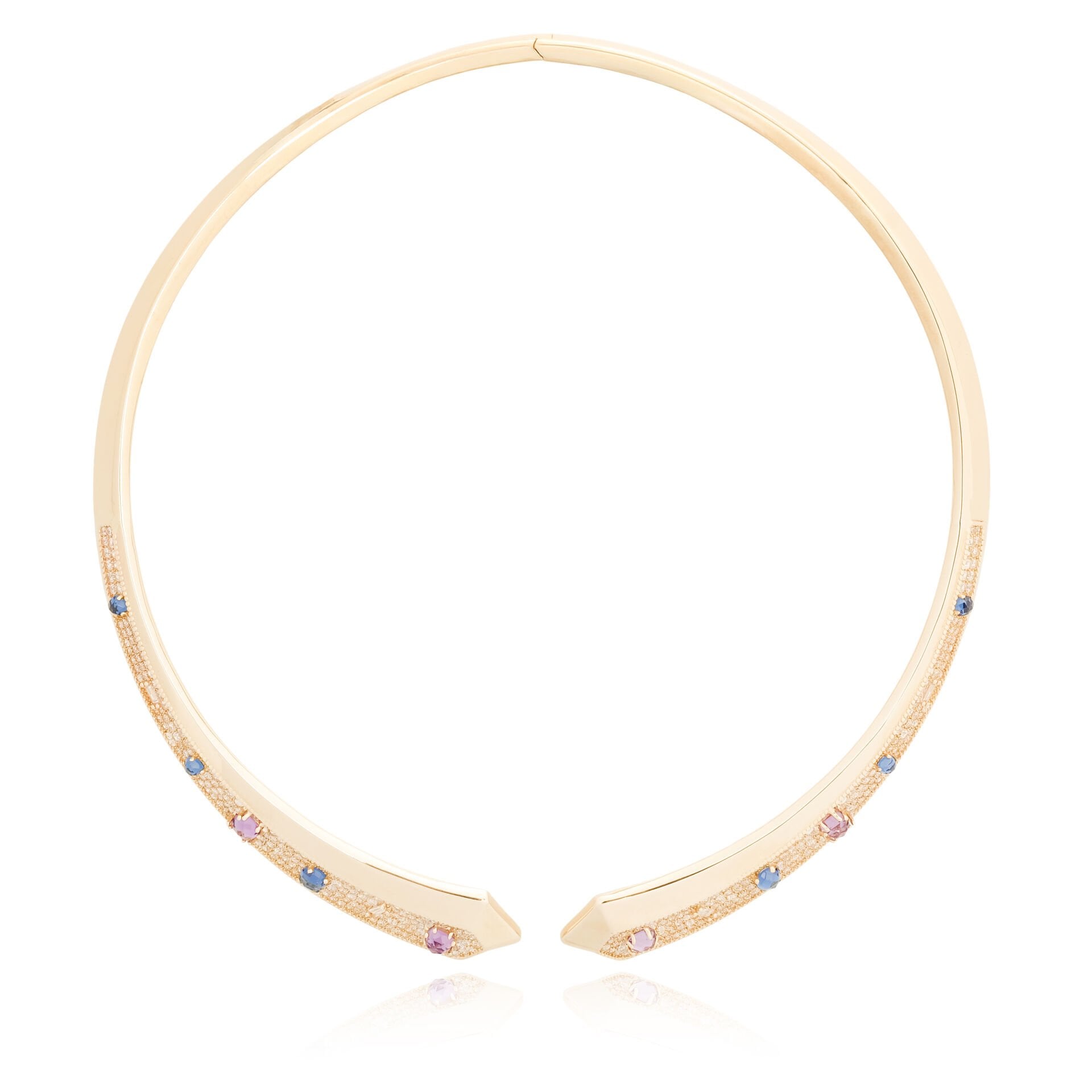 14 Ayar Altın Ametist - Mavi Turmalin Kolye