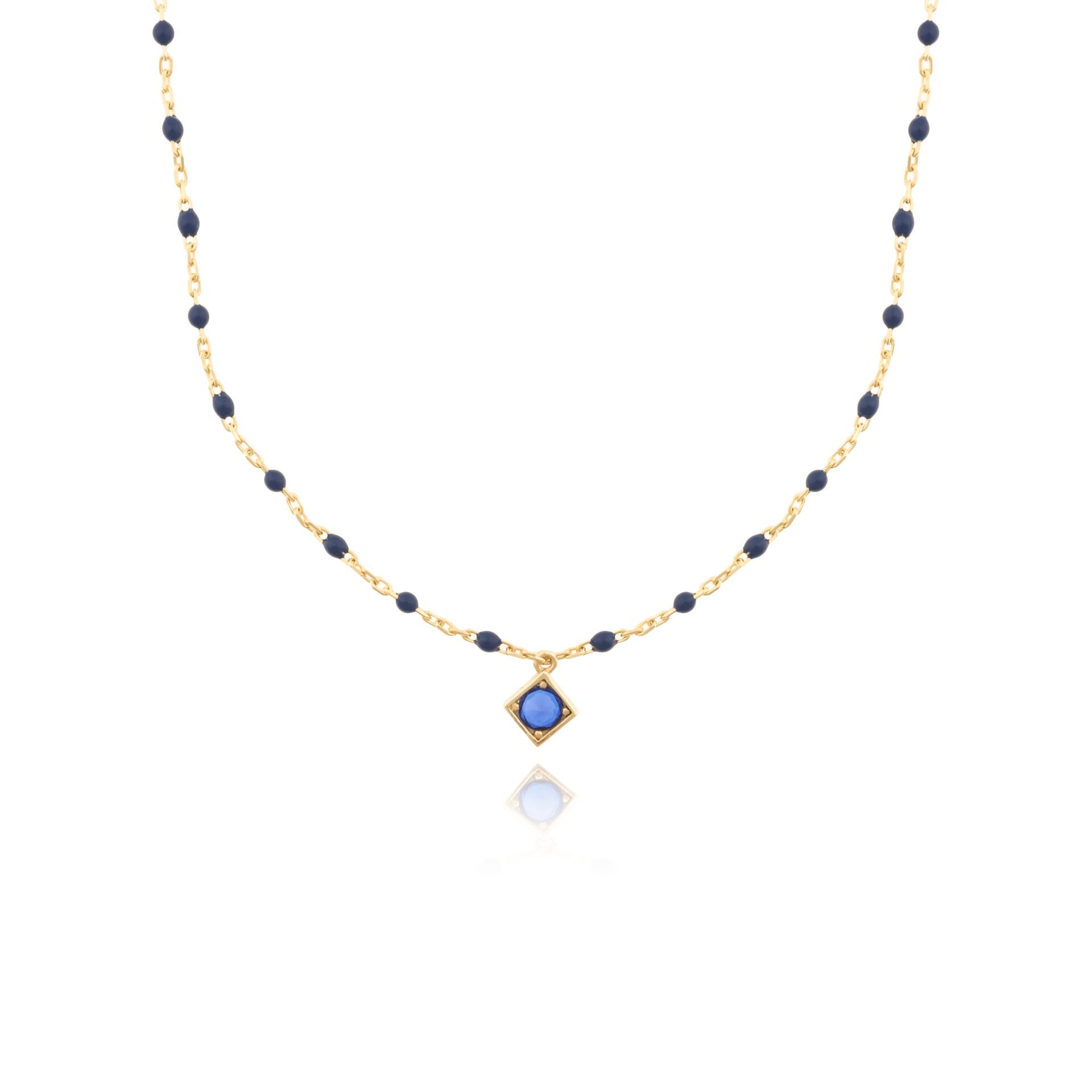 14 Ayar Altın Mavi Safir Kolye