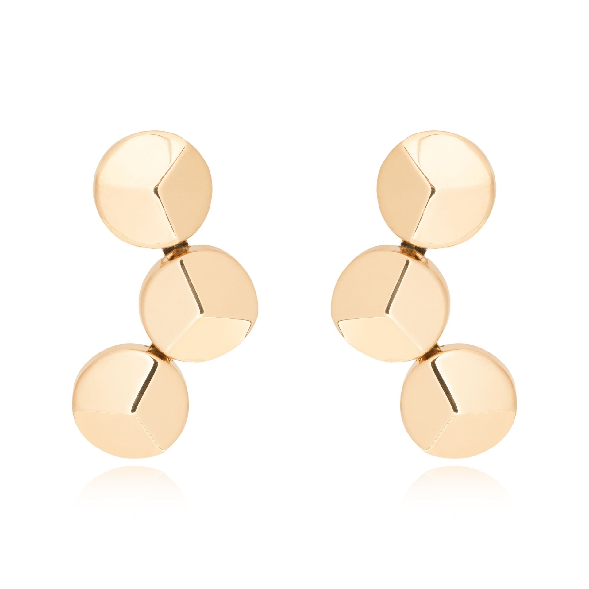 14 Ayar Altın Geometrik Form Küpe