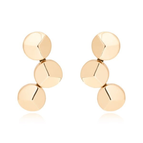 14 Ayar Altın Geometrik Form Küpe