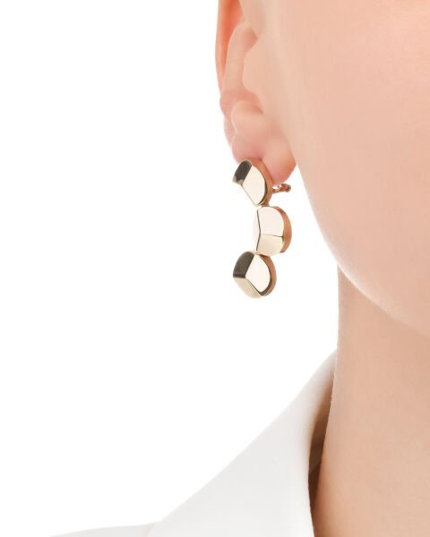 14 Ayar Altın Geometrik Form Küpe