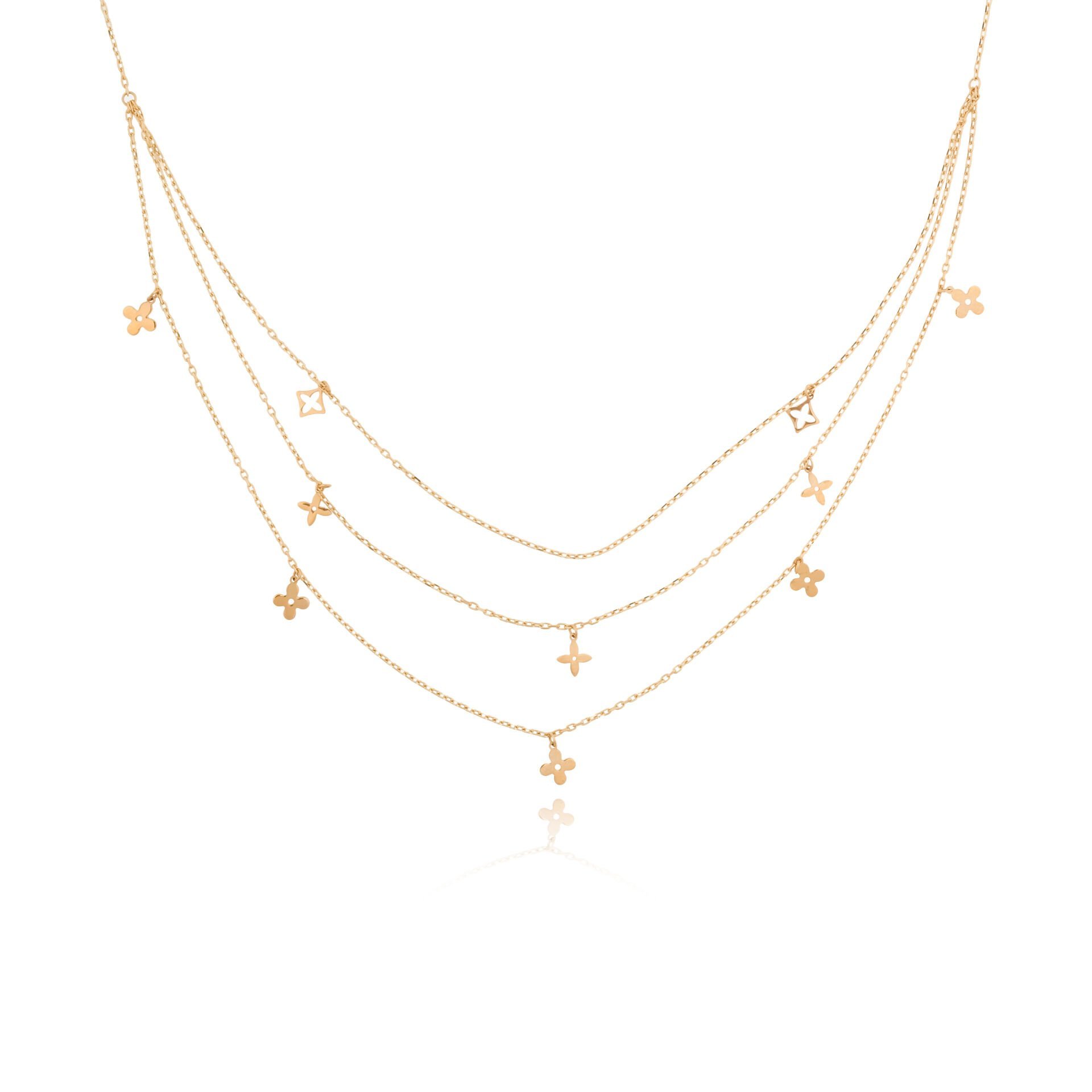 14 Ayar Altın Yonca Figürlü Kolye