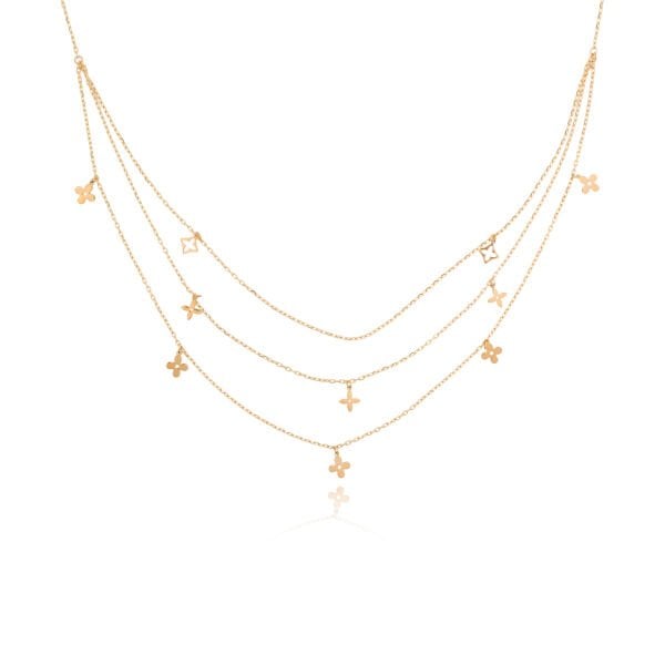 14 Ayar Altın Yonca Figürlü Kolye