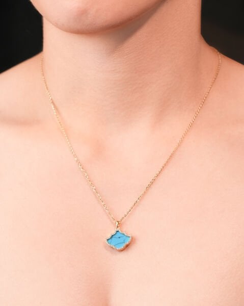 Roberto Bravo Marrakech Firuze Taşlı Pırlanta Kolye