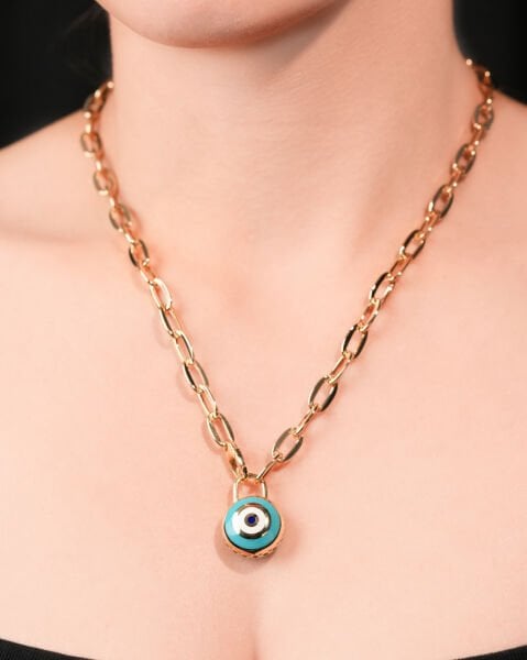 Cetaş Fortuna 14 Ayar Altın Nazar Kilit Kolye