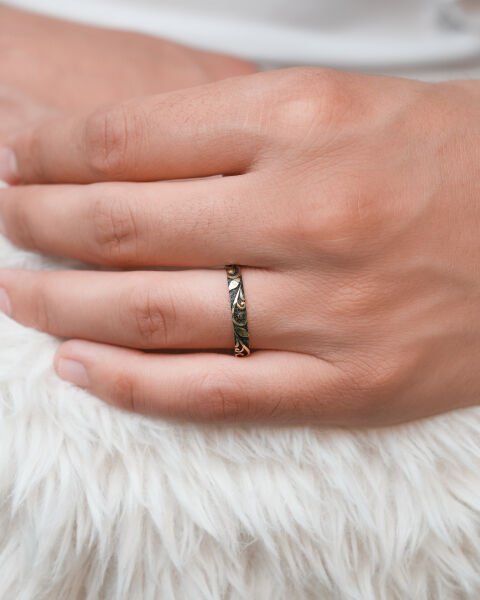 14 Ayar Altın El İşçiliği Erkek Alyans