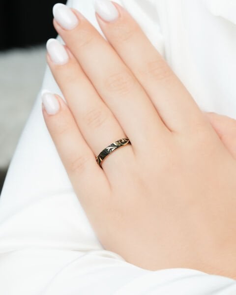 14 Ayar Altın El İşçliği Kadın Alyans