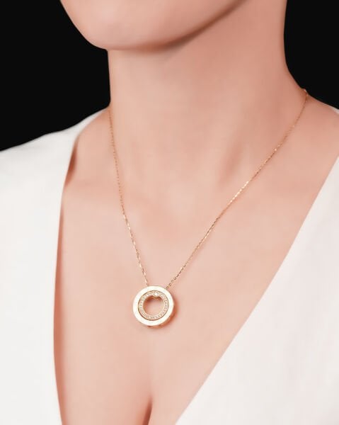 Cetaş Minima 14 Ayar Altın Taşlı Çok Yönlü Burç Kolyesi