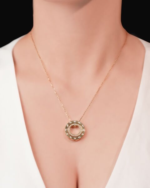 Cetaş Minima 14 Ayar Altın Taşlı Çok Yönlü Burç Kolyesi