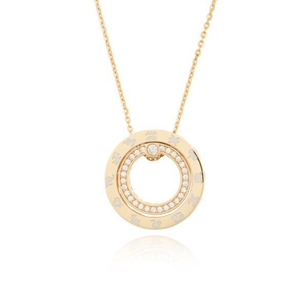 Cetaş Minima 14 Ayar Altın Taşlı Çok Yönlü Burç Kolyesi