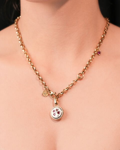 Cetaş Eterna 14 Ayar Altın Taşlı Yonca Figürlü Kolye