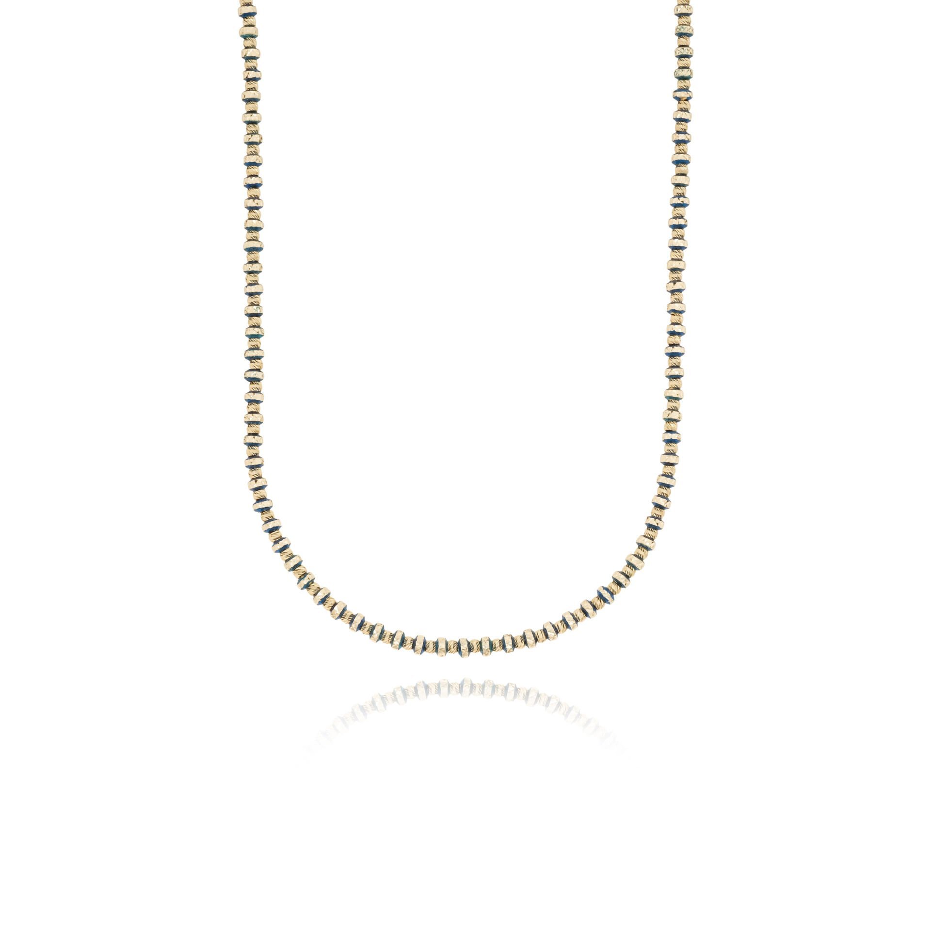 14 Ayar Altın Mavi Mineli Dorika Zincir Kolye