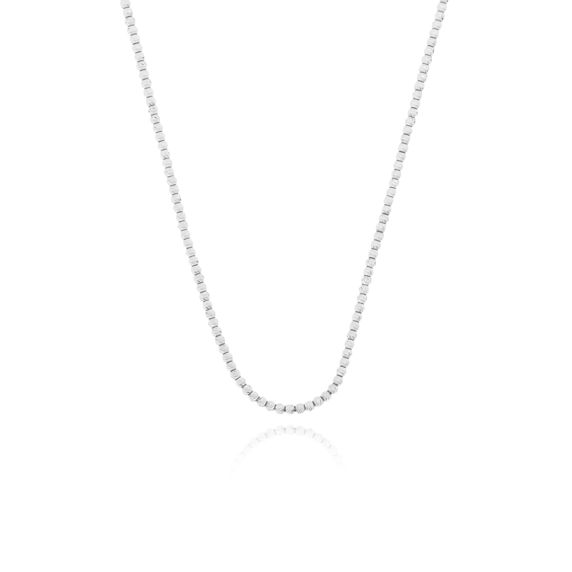 14 Ayar Beyaz Altın Dorika Toplu Kolye