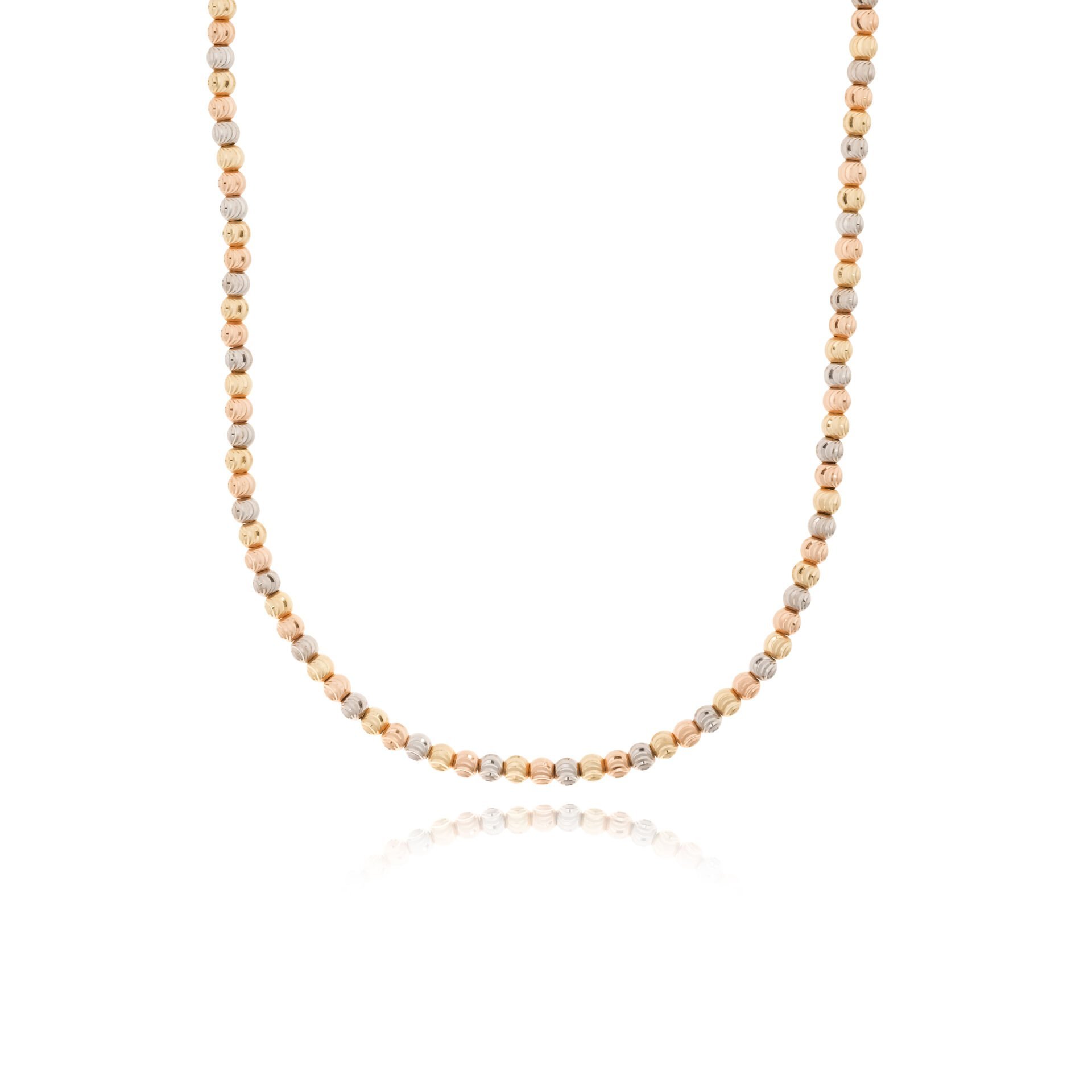 14 Ayar Altın Üç Renk Toplu Tasarım Kolye