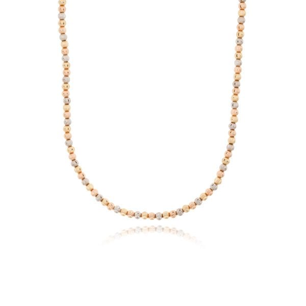 14 Ayar Altın Üç Renk Toplu Tasarım Kolye