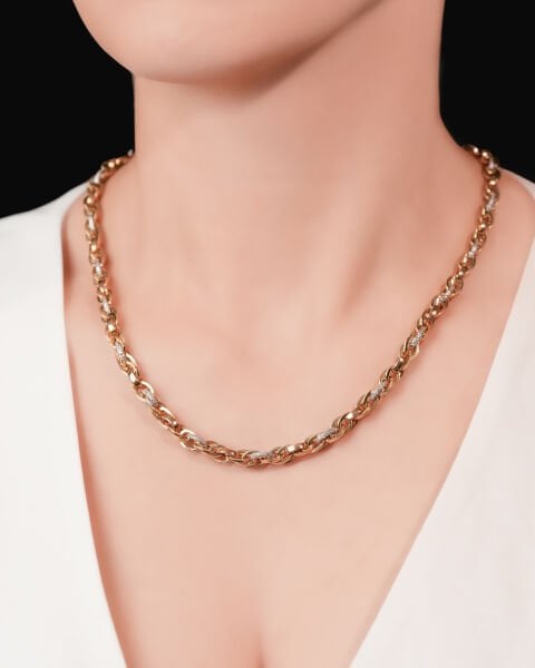 14 Ayar Altın Taşlı Tasarım Kolye