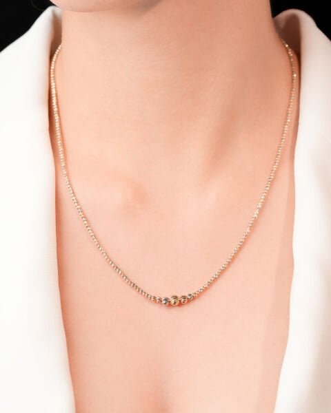 14 Ayar Altın 3 Renk Toplu Tasarım Kolye