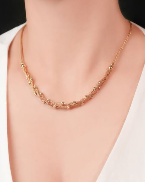 14 Ayar Altın Dorika Toplu Kolye