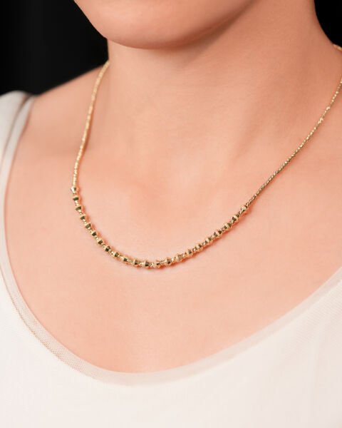 14 Ayar Altın Dorika Toplu Kolye