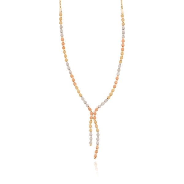 14 Ayar Altın Üç Renk Dorika Toplu Tasarım Kolye