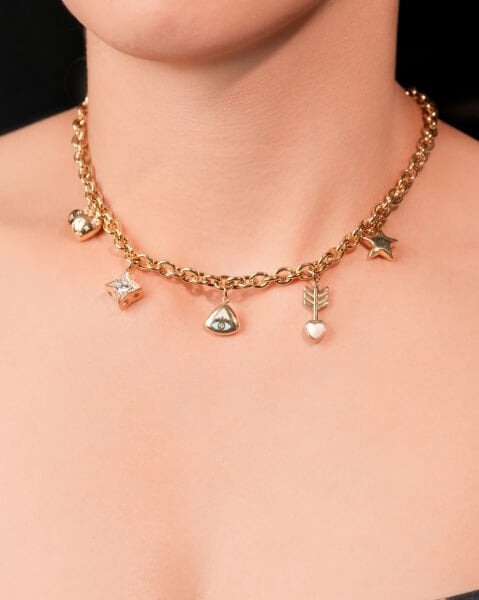 14 Ayar Altın Çok Figürlü Tasarım Kolye