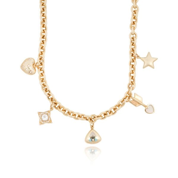 14 Ayar Altın Çok Figürlü Charm Kolye