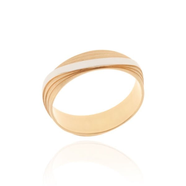14 Ayar Altın İki Renk Erkek Alyans