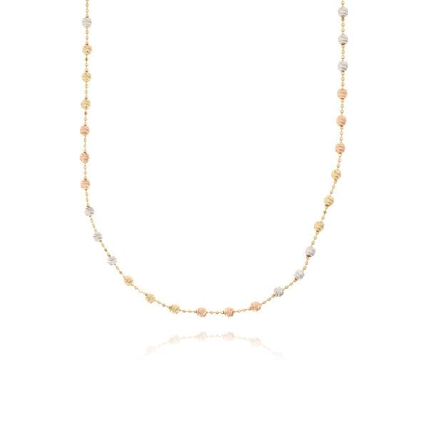 14 Ayar Altın 3 Renk Dorika Toplu Kolye