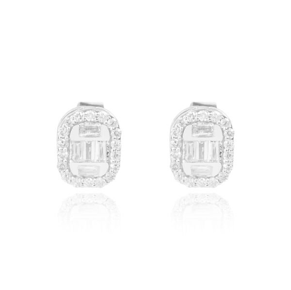 0,19 Karat Baget Kesim Pırlanta Küpe