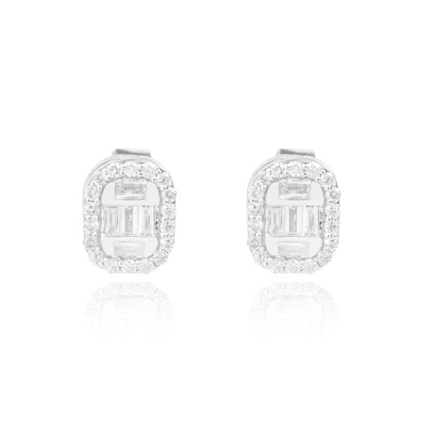 0,19 Karat Baget Kesim Pırlanta Küpe