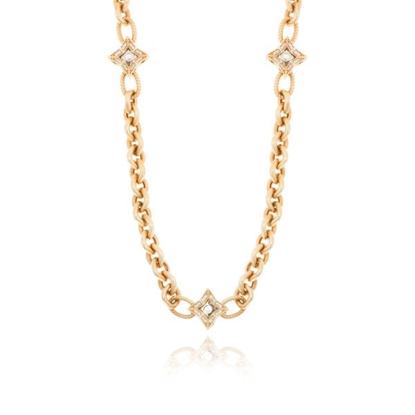 Genola 14 Ayar Altın Taşlı Yıldız Tasarım (Kolye & Bileklik Seti)