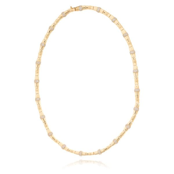 14 Ayar Altın Bambu Taşlı Kolye