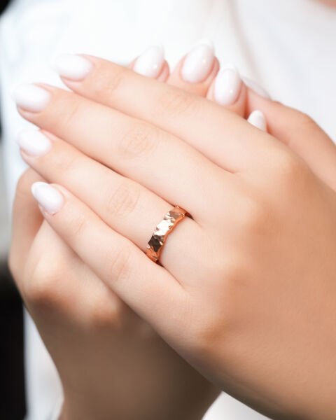 14 Ayar Rose Altın Mat Kadın Alyans