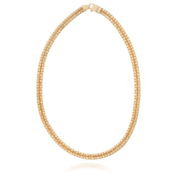 Cetaş 14 Ayar Altın İkili Tasarım Kolye