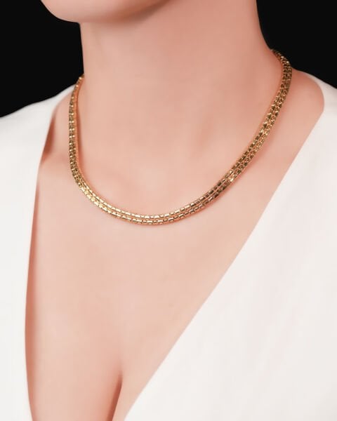 Cetaş 14 Ayar Altın İkili Tasarım Set