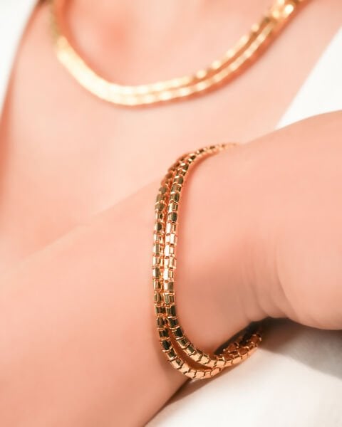 Cetaş 14 Ayar Altın İkili Tasarım Set