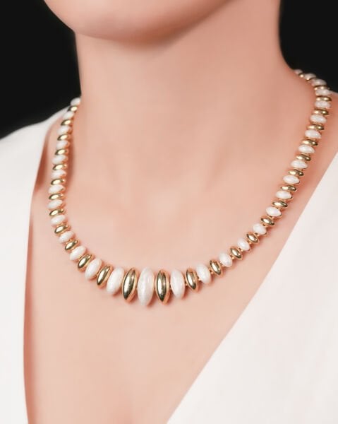 14 Ayar Altın Sedefli Tasarım Set