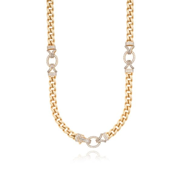 14 Ayar Altın Taşlı Tasarım Set (Bileklik- Kolye)