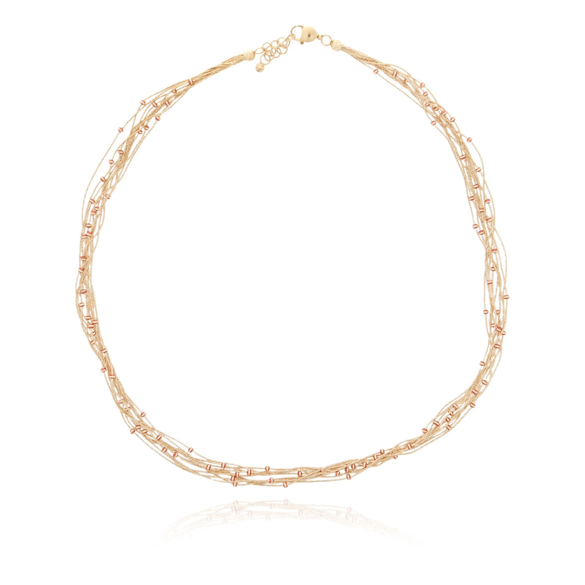 14 Ayar Altın Kırmızı Mineli Özel İtalyan Tasarım Kolye