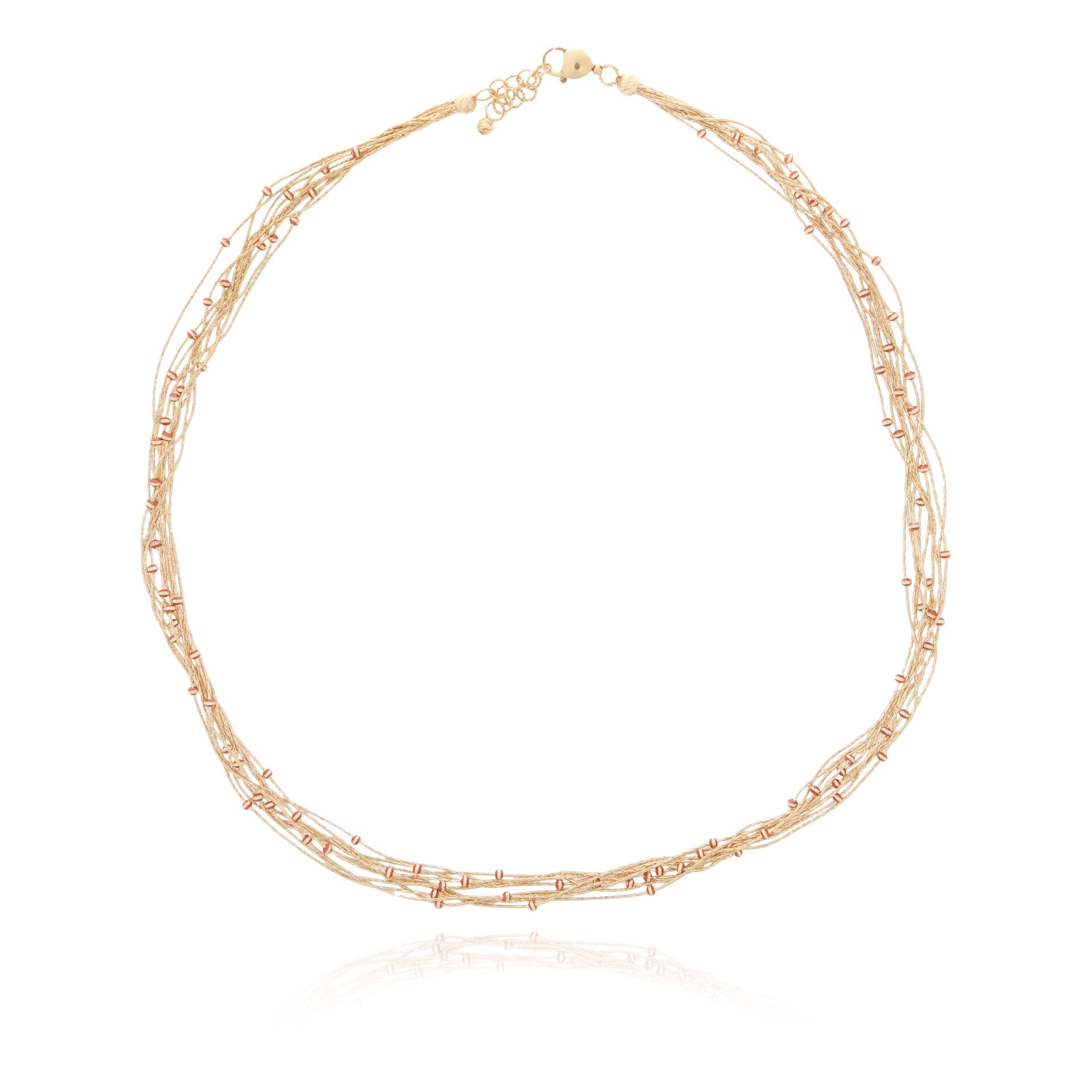 14 Ayar Altın Kırmızı Mineli İtalyan Tasarım Kolye