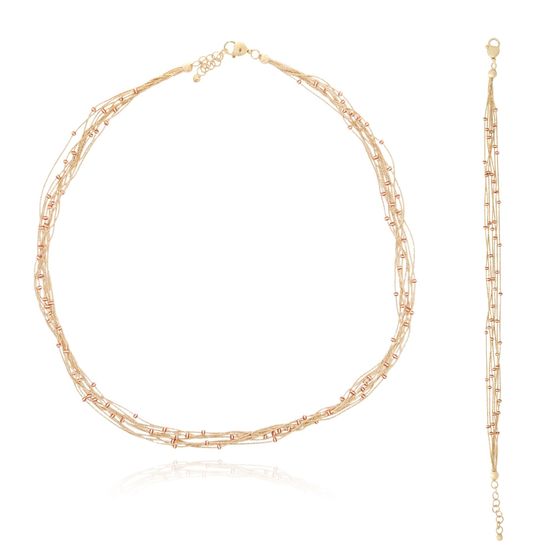 14 Ayar Altın Kırmızı Mineli Özel İtalyan Tasarım Set