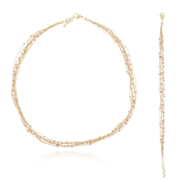 14 Ayar Altın Kırmızı Mineli Özel İtalyan Tasarım Set