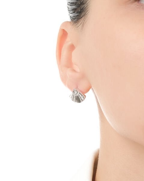 Pırlanta Taşlı  Yelpaze Tasarım Küpe