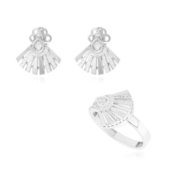 Pırlanta Taşlı Yelpaze Tasarım Set