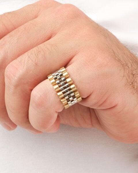 14 Ayar Altın Kordon Model Erkek Yüzük